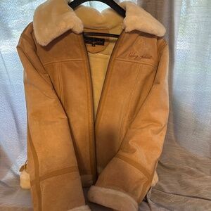 Suede and fur coat